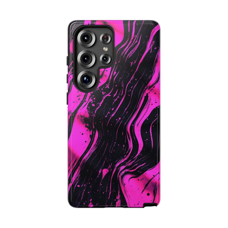 Neonroze en Zwart Abstract Patroon