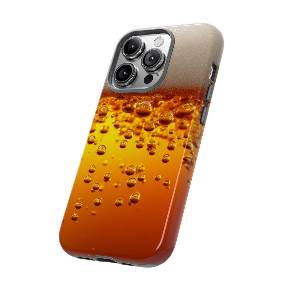 Amberkleurige Bierbellen van Dichtbij