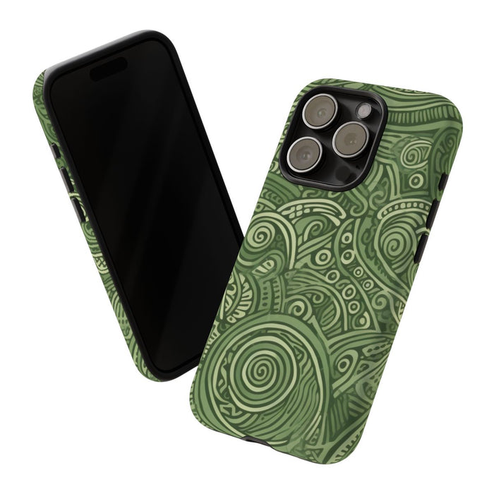 Abstract Groen Tribal Doodle Patroon