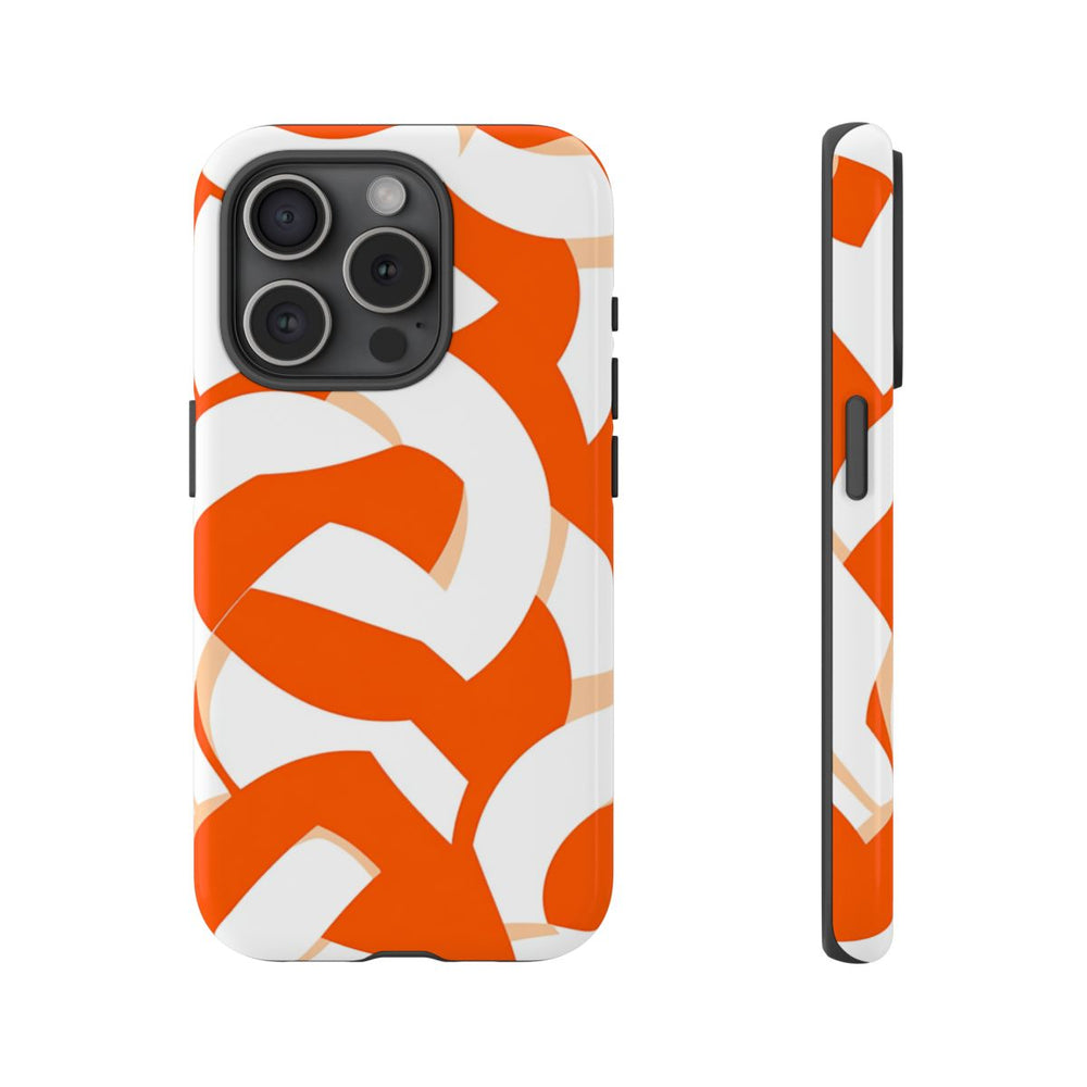 Oranje en Wit Geometrisch Patroon