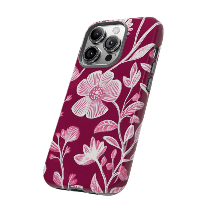 Roze en Witte Bloemenprint