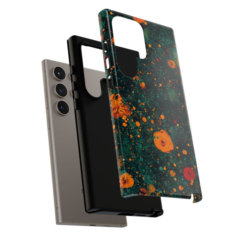 Abstracte Oranje en Teal Bellenpatroon
