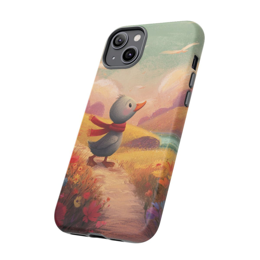 Nieuwsgierige Grijze Eendekuiken in Lenteweide