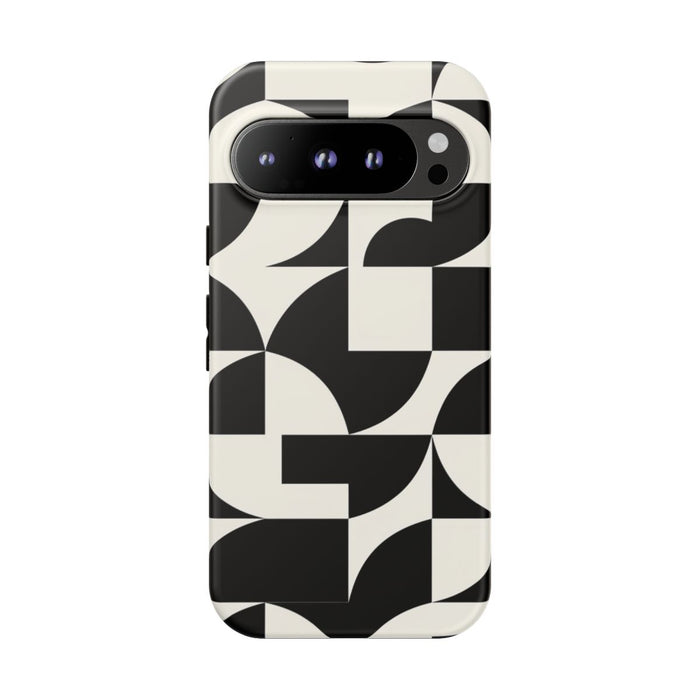 Zwart-Wit Geometrisch Abstract Patroon