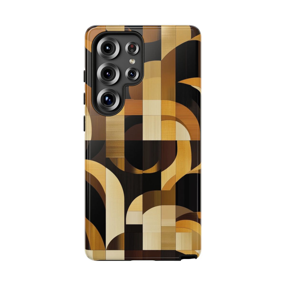 Geometrisch Bruin-Goud Art Deco Patroon