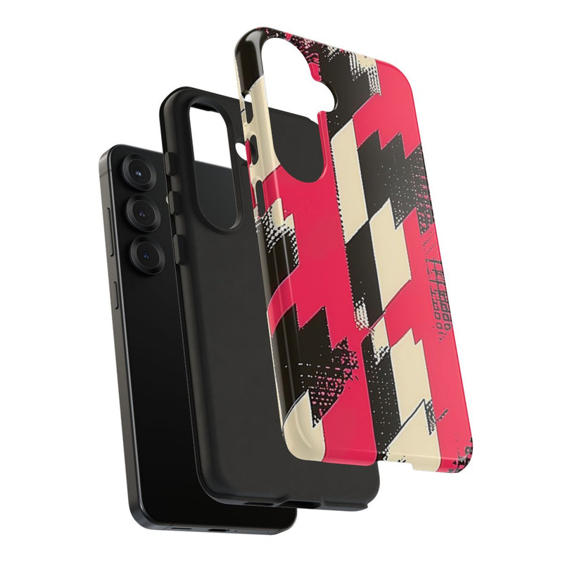 Roze en Zwart Pied-de-Poule Patroon