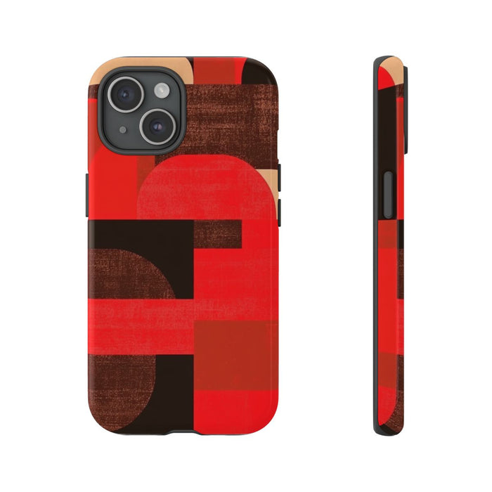 Rood-Bruin Geometrisch Abstract
