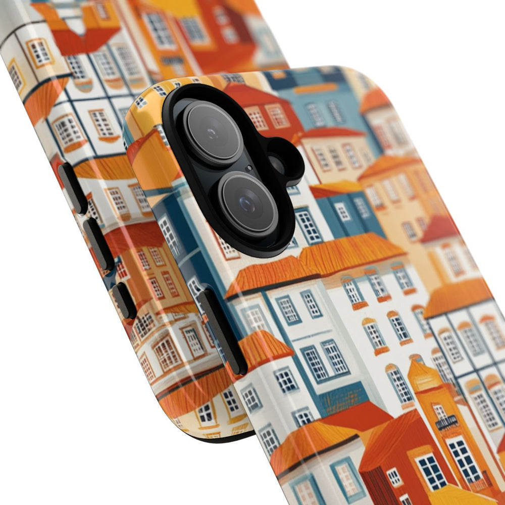 Kleurrijke Huisjespatroon met Glanzende Afwerking