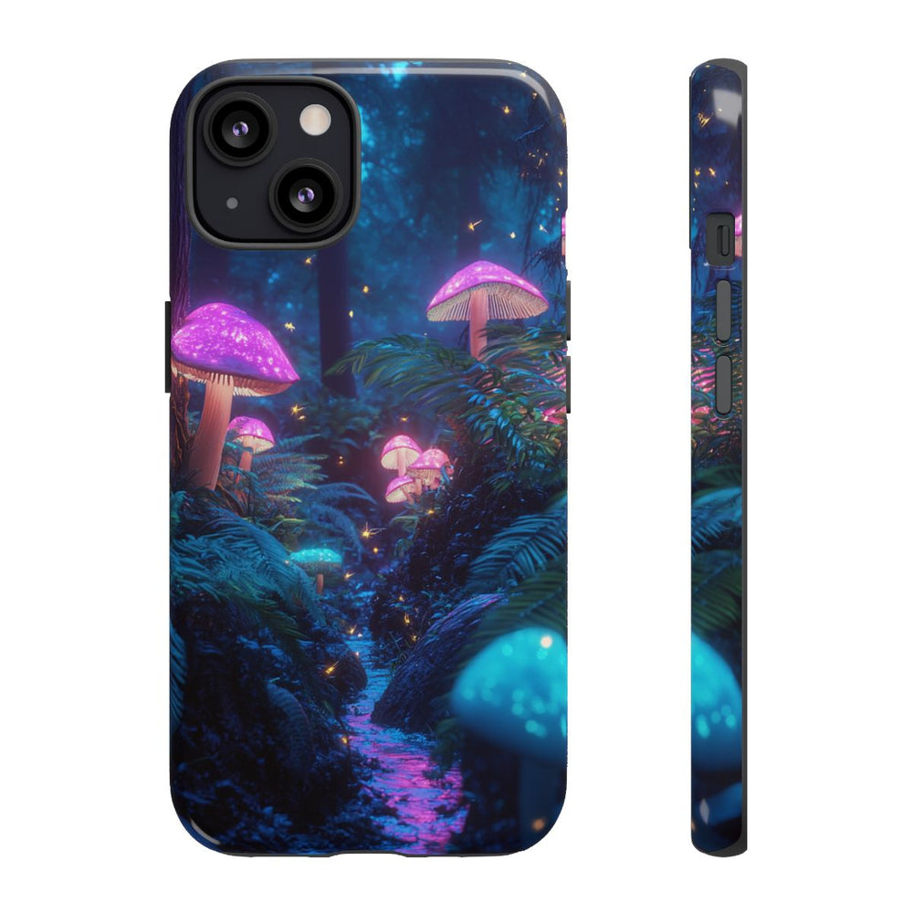 Gloeiende Paddenstoelen in een Sprookjesachtig Bos