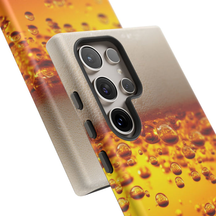 Amberkleurige Bierbellen van Dichtbij