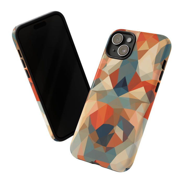 Geometrisch Abstract Patroon in Gedempte Warme Kleuren