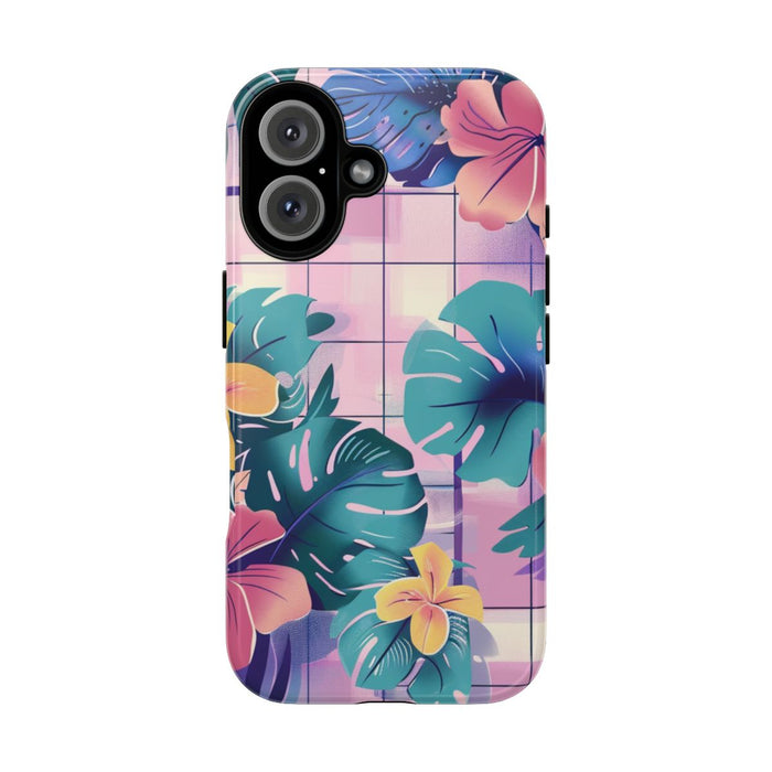 Tropisch Bloemenpatroon met Roze en Gele Bloemen
