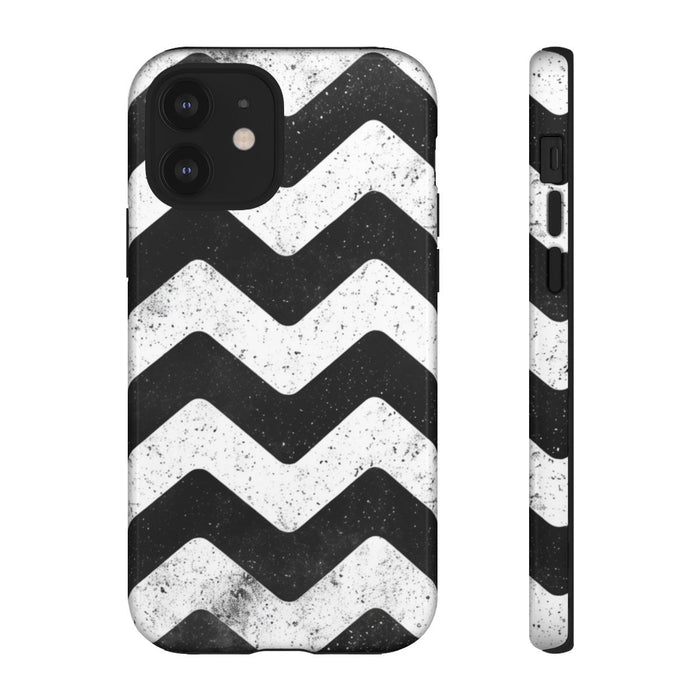 Zwart-Wit Zigzagpatroon met Vintage Effect