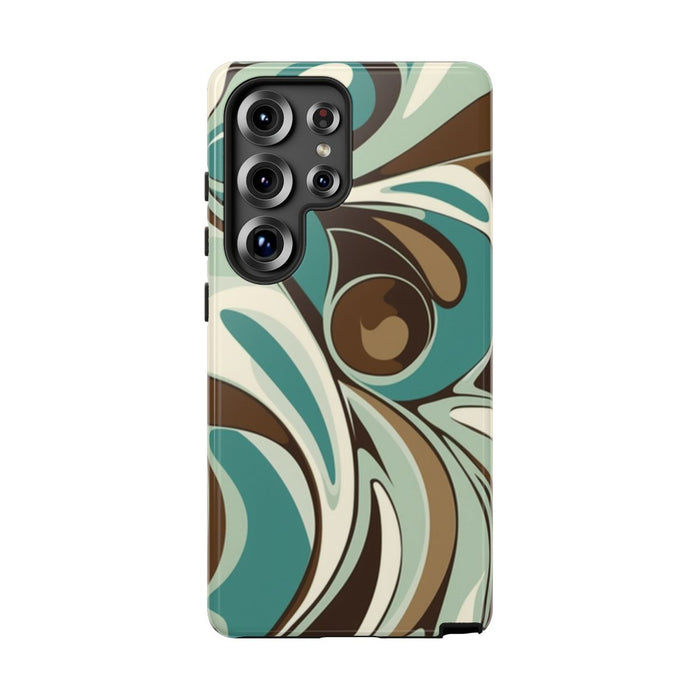 Abstracte Swirl in Teal en Bruin