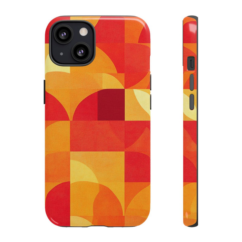 Geometrisch Rood- en Oranje-Patroon