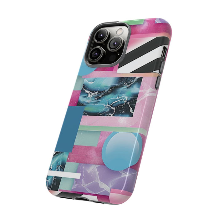 Abstract Geometrisch Patroon in Roze en Blauw