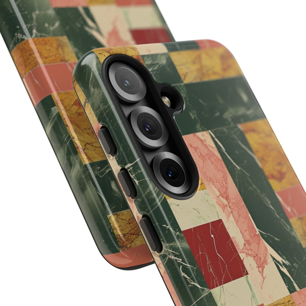 Retro Marmerpatroon in Geometrische Blokken