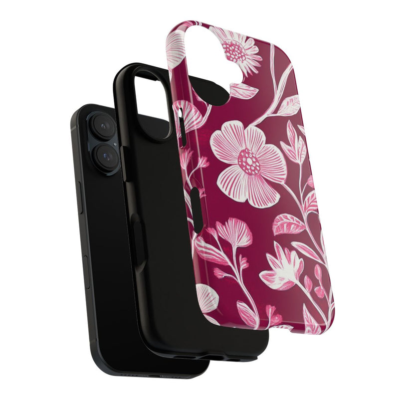 Roze en Witte Bloemenprint
