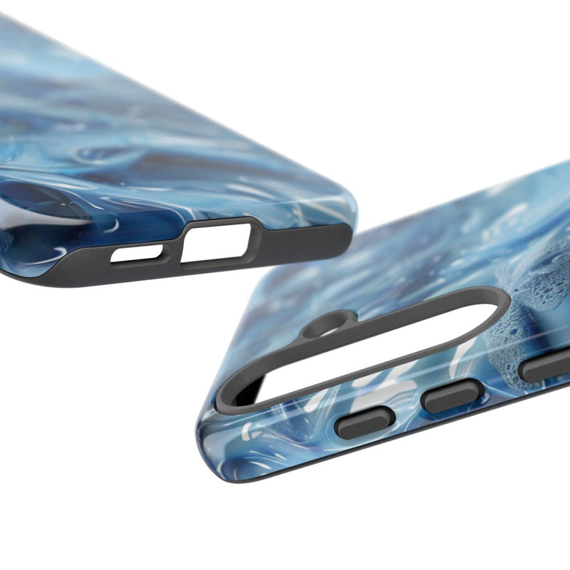 Blauw Abstract Golvend Patroon