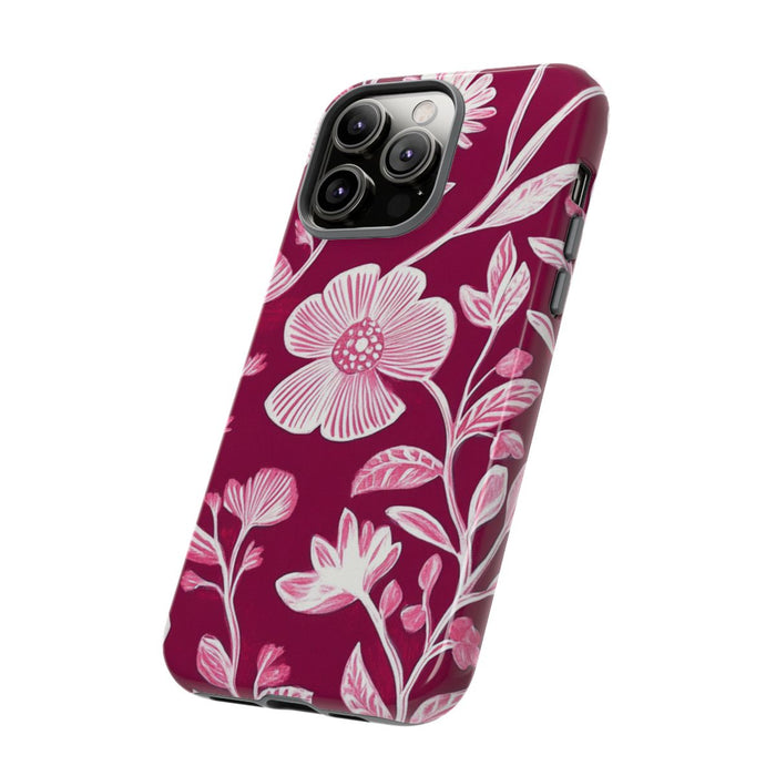 Roze en Witte Bloemenprint