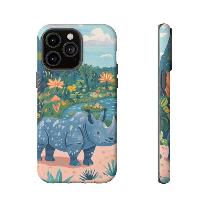 Blauwe Neushoorn Illustratie
