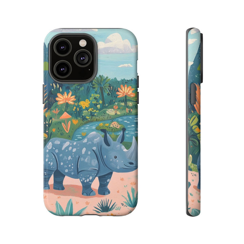 Blauwe Neushoorn Illustratie