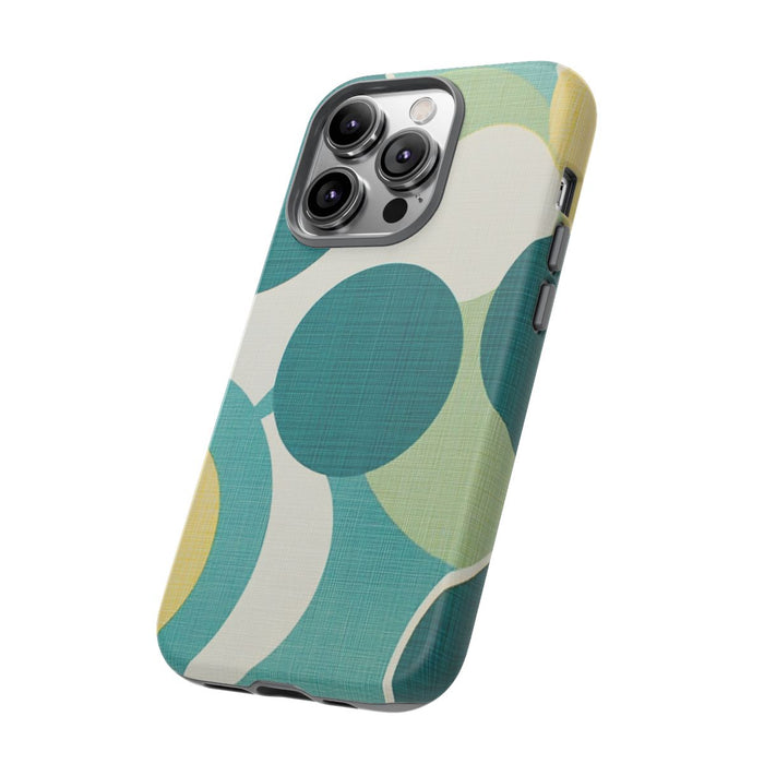 Retro Patroon met Blauwe en Gele Cirkels
