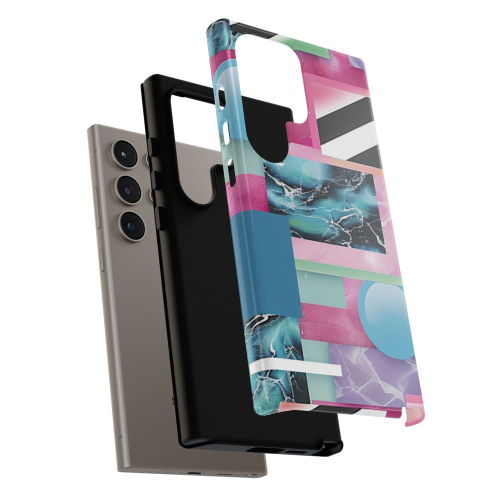 Abstract Geometrisch Patroon in Roze en Blauw