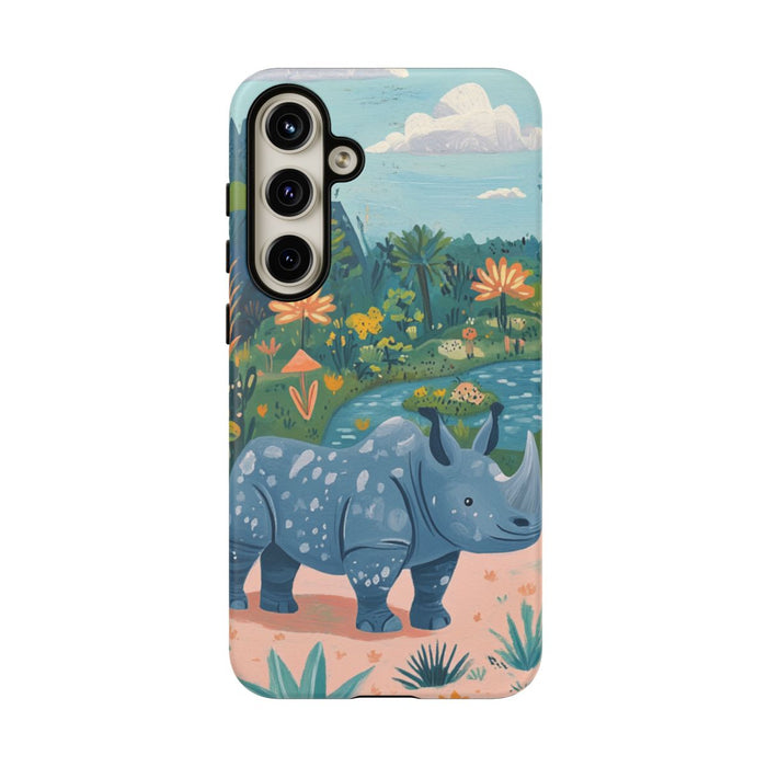 Blauwe Neushoorn Illustratie