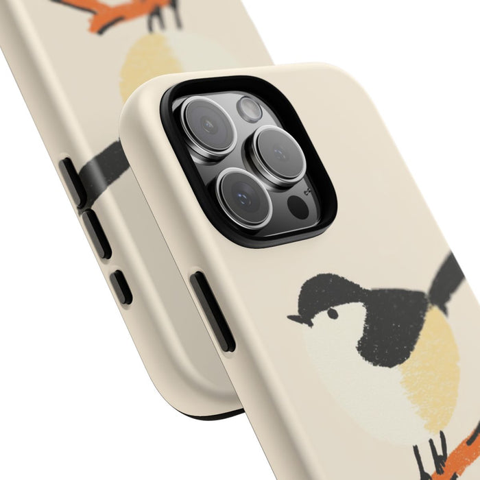 Minimalistische Vogelillustratie op Tak