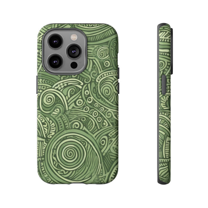 Abstract Groen Tribal Doodle Patroon
