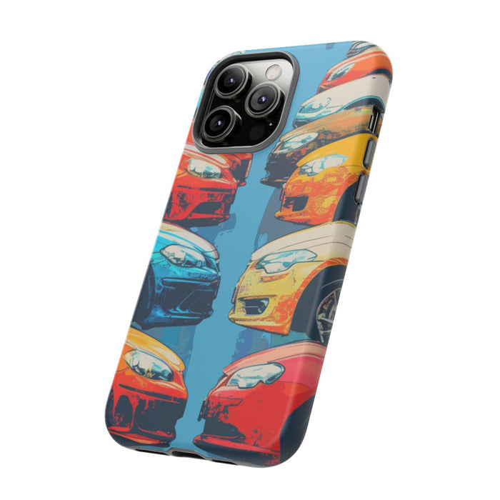 Kleurrijke Moderne Auto's in Lijntekening