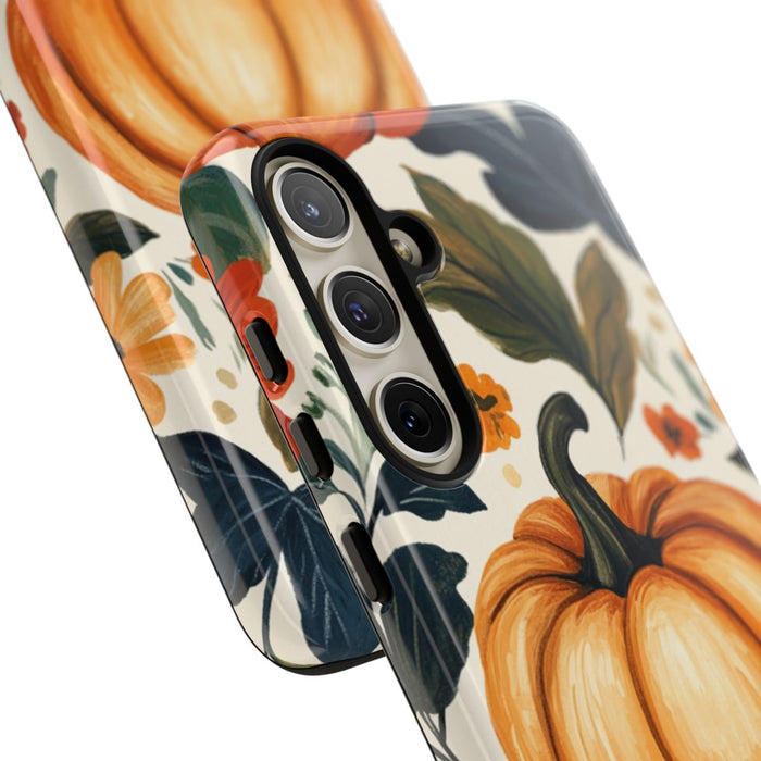 Herfst Pompoen en Bloemenpatroon