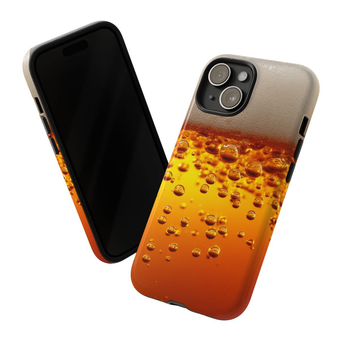 Amberkleurige Bierbellen van Dichtbij