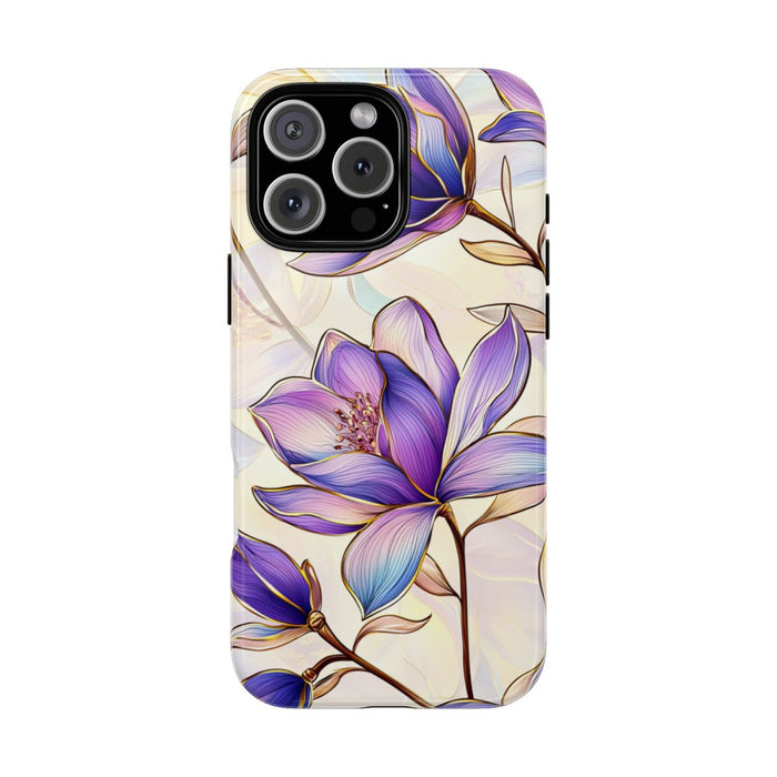 Paarse Magnolia's met Bloemenpatroon