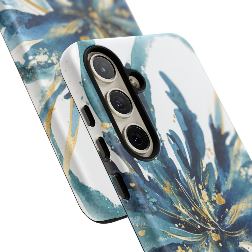 Abstracte Blauwe Bloemen Waterverf