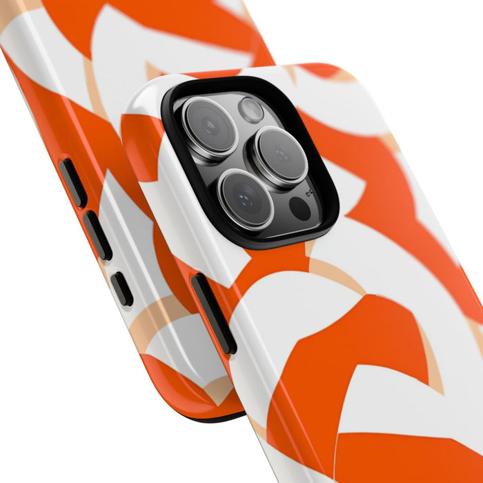 Oranje en Wit Geometrisch Patroon
