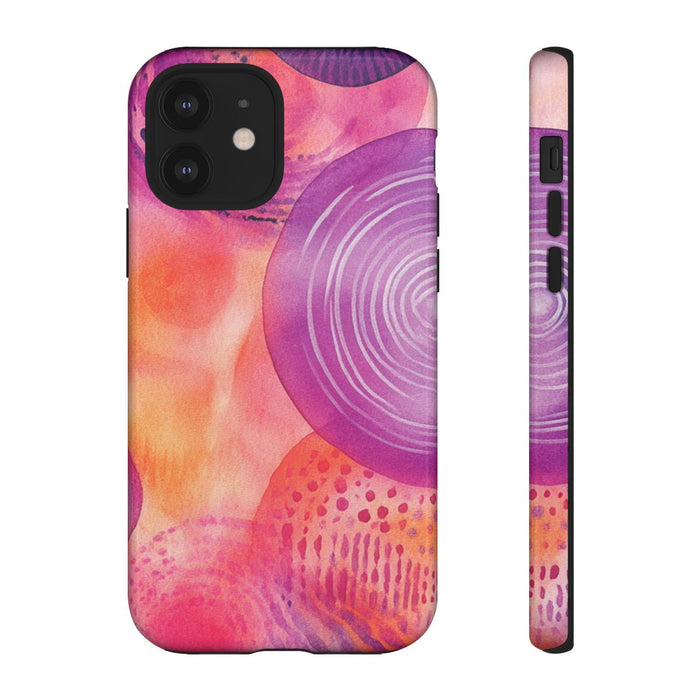 Abstracte Waterverf Cirkels in Warme Kleuren
