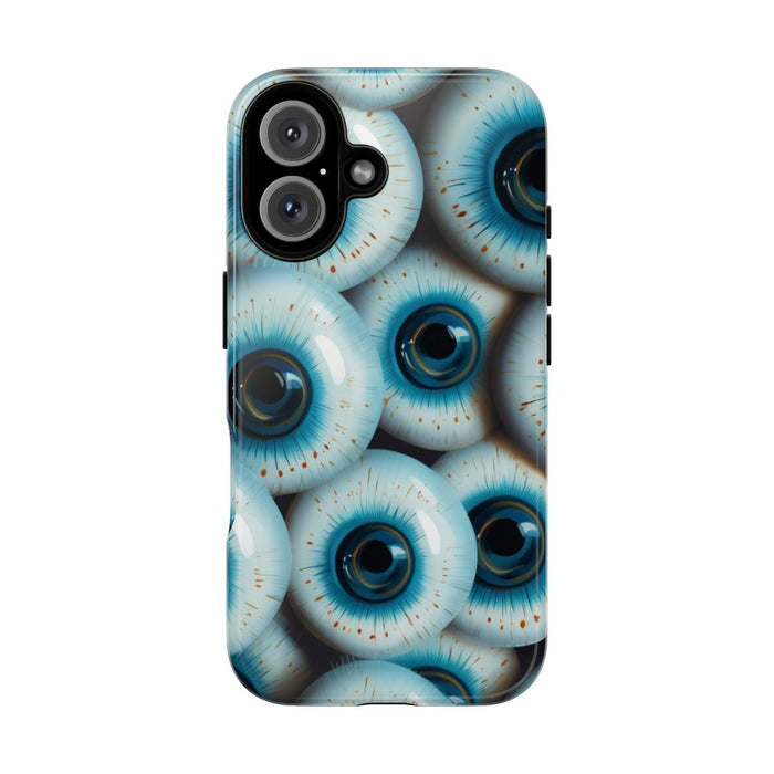 Glanzend Hoesje met Blauw Oogpatroon