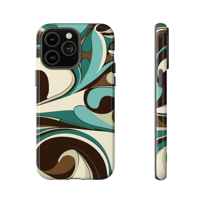 Abstracte Swirl in Teal en Bruin