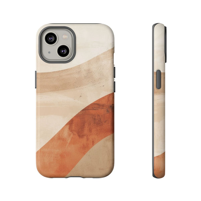 Abstracte Gebogen Terracotta- en Beigevormen