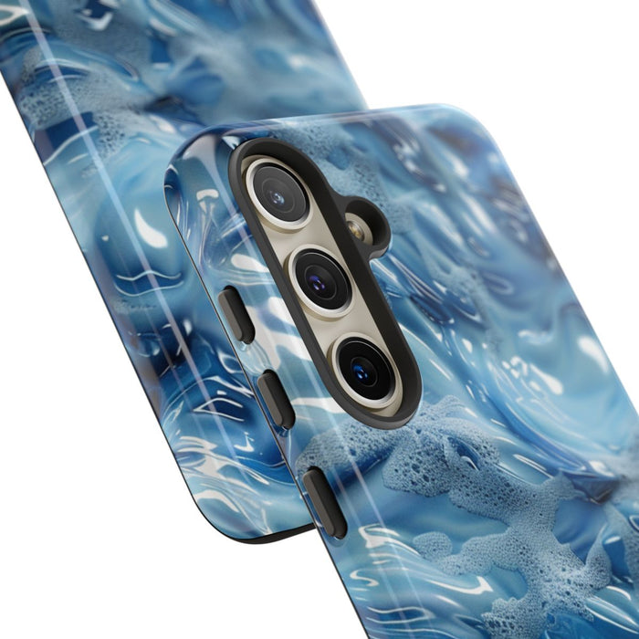 Blauw Abstract Golvend Patroon