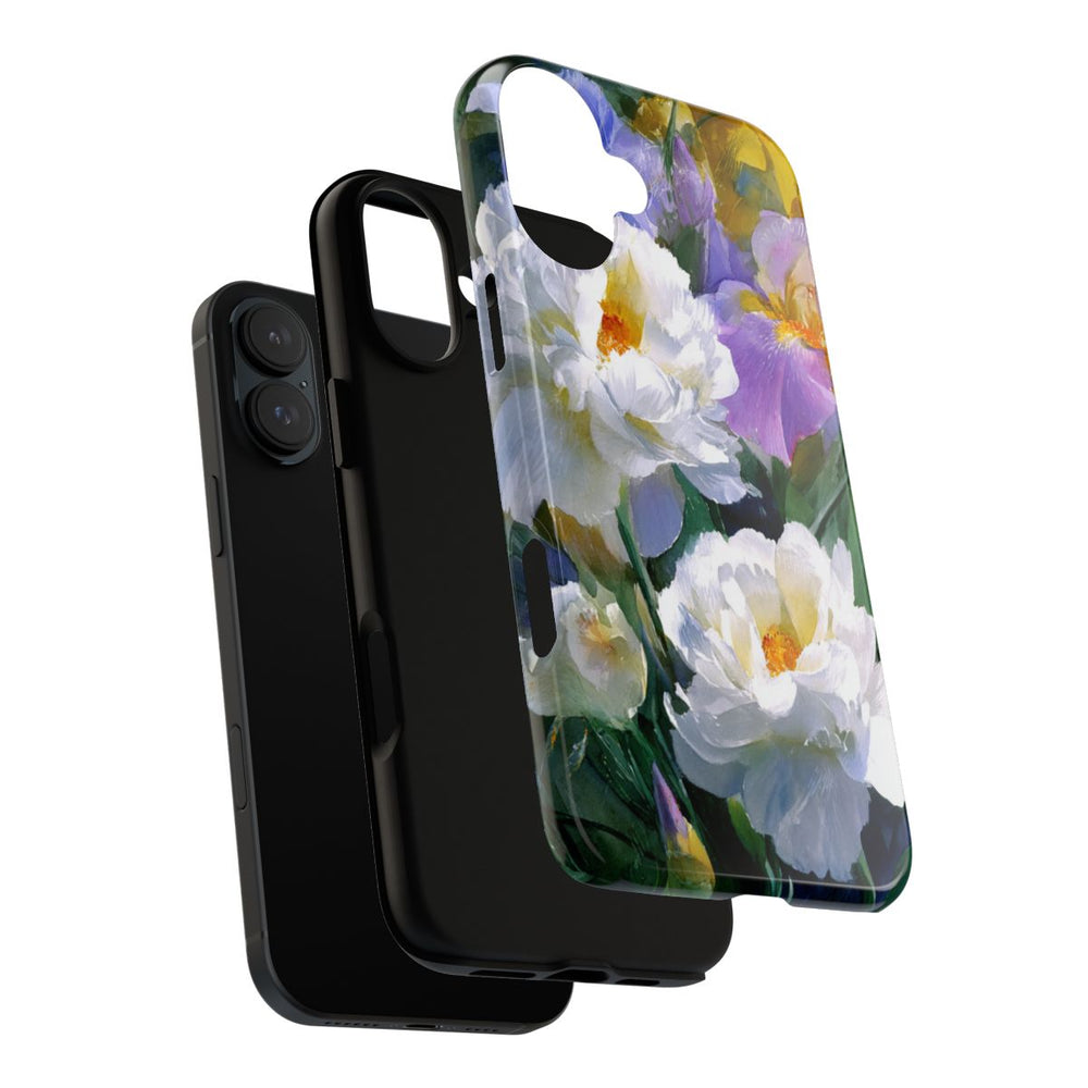 Grote Witte Pioenen en Lila Irissen