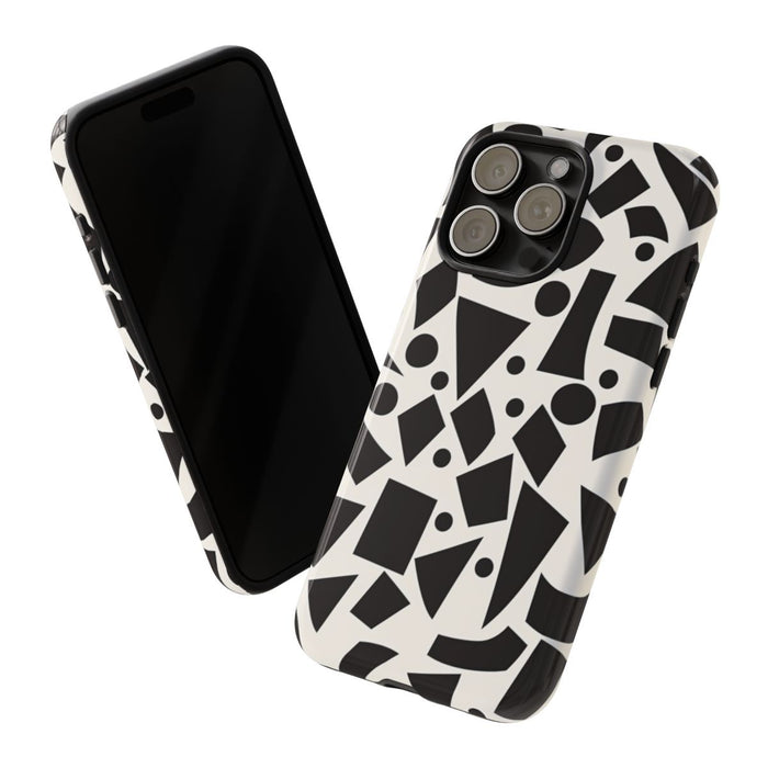 Zwart-Wit Geometrisch Abstract Patroon