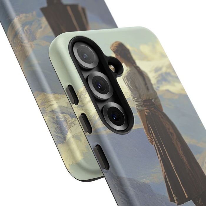 Berglandschap met Meisje in Traditionele Kleding