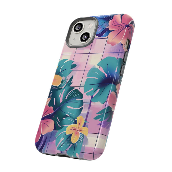 Tropisch Bloemenpatroon met Roze en Gele Bloemen