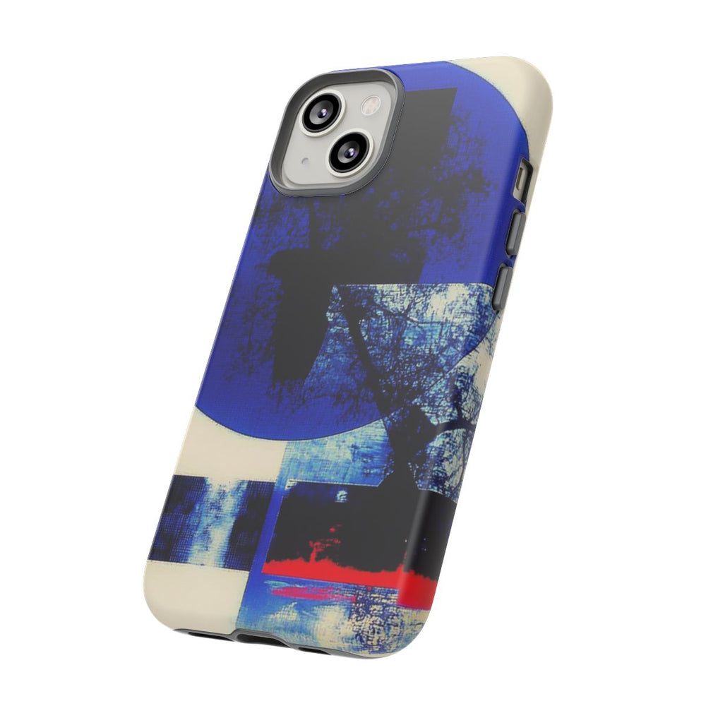 Abstracte Blauwe en Zwarte Geometrische Kunst