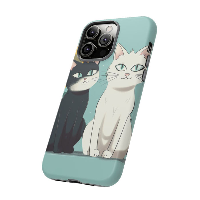 Twee Cartoonkatten met Zonnebloem
