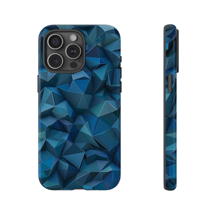 Diepblauw Geometrisch Polygonenpatroon