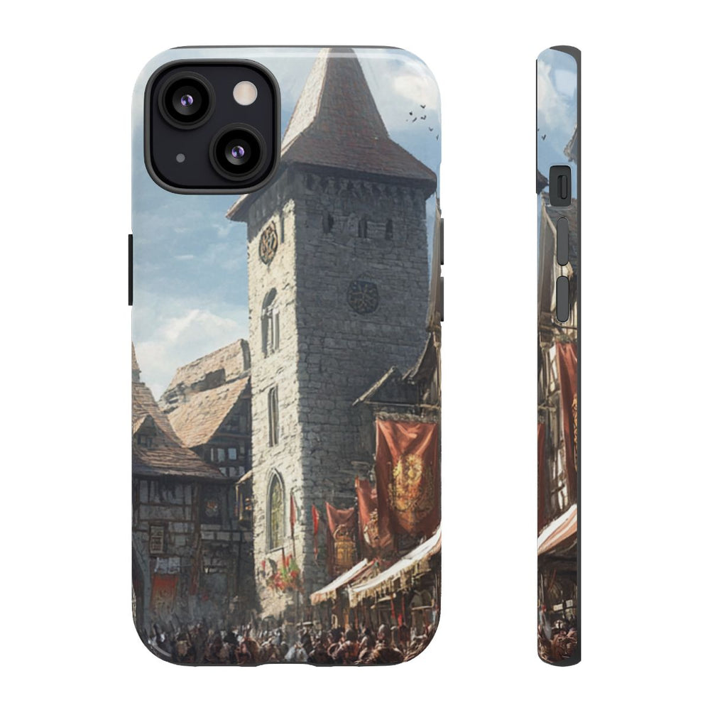 Middeleeuws Europees Dorpsstraat Tafereel